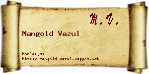 Mangold Vazul névjegykártya